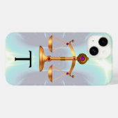 COQUES Case-Mate iPhone ÉCHELLES D'OR DE LA LOI AVEC GEM STONES MONOGRAMME (Verso (horizontal))