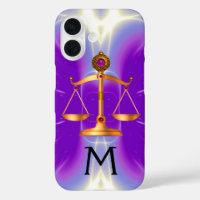 ÉCHELLES D'OR DE LA LOI AVEC PIERRES GEM MONOGRAM