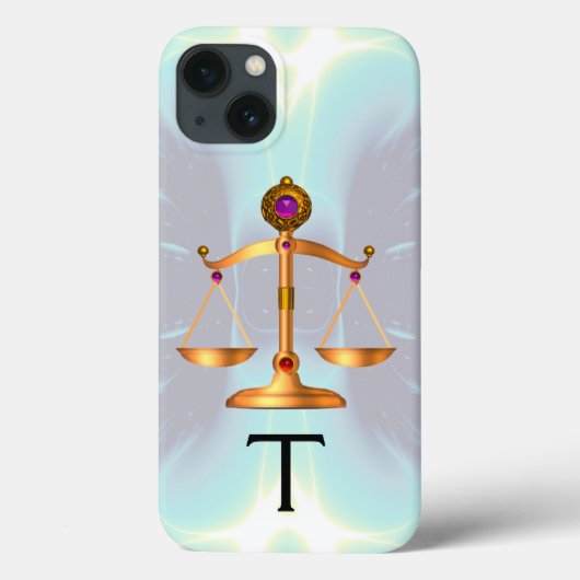 COQUES Case-Mate iPhone ÉCHELLES D'OR DE LOI AVEC MONOGRAMME DE PIERRES DE (Verso)