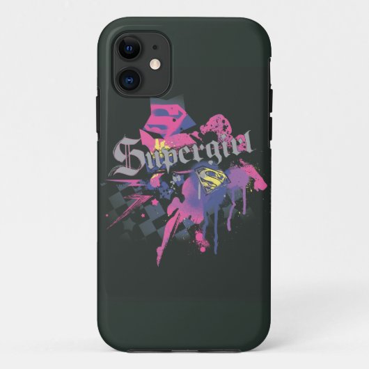 Coques Case-Mate iPhone Éclaboussure Checkered de Supergirl (Dos)