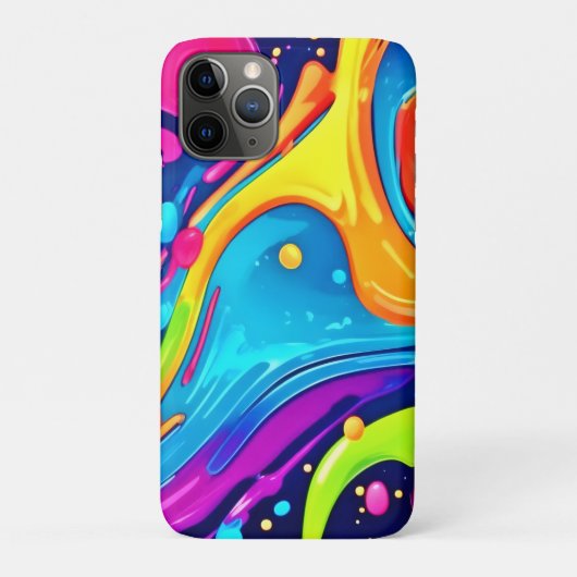 Coques Case-Mate iPhone Éclaboussure d'art abstrait néon vibrant (Dos)