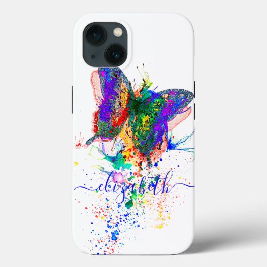 Coques Case-Mate iPhone Éclaboussure de papillon personnalisée (Verso)
