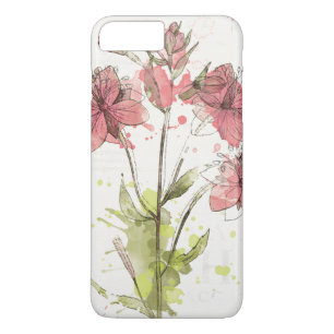 Coques Pour iPhone Éclaboussure rose foncée florale