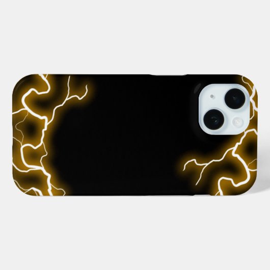 Coques Case-Mate iPhone Éclair doré unique (Verso (horizontal))