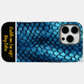 Coques Case-Mate iPhone Éclairage bleu serpent peau profonde (Verso (horizontal))