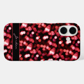 Coques Case-Mate iPhone Éclairage rouge cerise avec nom (Verso (horizontal))