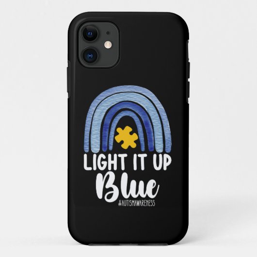 Coques Case-Mate iPhone Éclairez-le en bleu Arc-en-ciel Autisme Sensibilis (Dos)