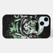Coques Case-Mate iPhone Éclat de chat de l'astronaute vert (Verso (horizontal))