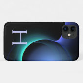 Coques Case-Mate iPhone ECLIPSE MONOGRAM Vibrant noir bleu (Dos (Horizontal))