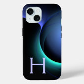 Coques Case-Mate iPhone ECLIPSE MONOGRAM Vibrant noir bleu (Verso)