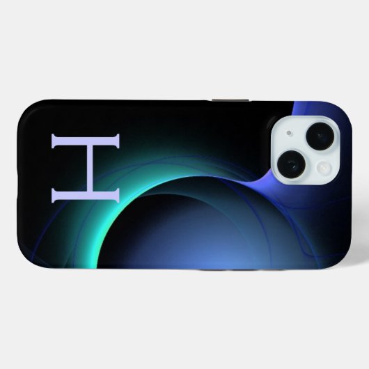 Coques Case-Mate iPhone ECLIPSE MONOGRAM Vibrant noir bleu (Verso (horizontal))