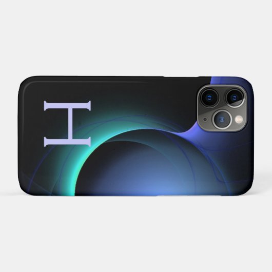 Coques Case-Mate iPhone ECLIPSE MONOGRAM Vibrant noir bleu (Dos (Horizontal))