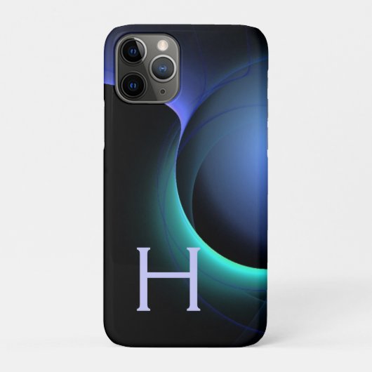 Coques Case-Mate iPhone ECLIPSE MONOGRAM Vibrant noir bleu (Dos)