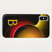 Coques Case-Mate iPhone ECLIPSE MONOGRAM Vibrant noir jaune (Dos (Horizontal))