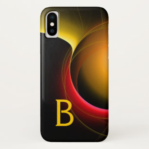 Coque Case-Mate Pour iPhone ECLIPSE MONOGRAM Vibrant noir jaune