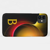 Coques Case-Mate iPhone ECLIPSE MONOGRAM Vibrant noir jaune (Dos (Horizontal))