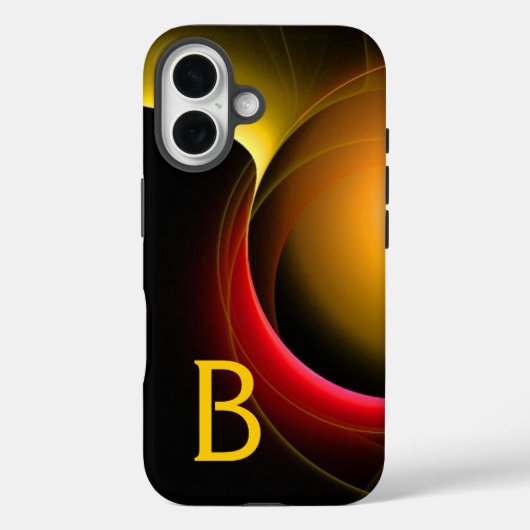 Coques Case-Mate iPhone ECLIPSE MONOGRAM Vibrant noir jaune (Verso)