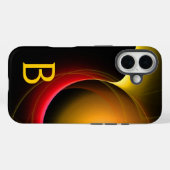 Coques Case-Mate iPhone ECLIPSE MONOGRAM Vibrant noir jaune (Verso (horizontal))