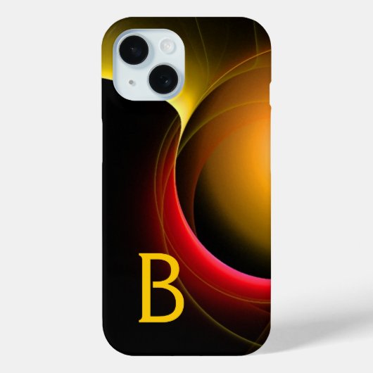 Coques Case-Mate iPhone ECLIPSE MONOGRAM Vibrant noir jaune (Verso)