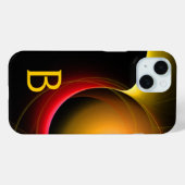 Coques Case-Mate iPhone ECLIPSE MONOGRAM Vibrant noir jaune (Verso (horizontal))