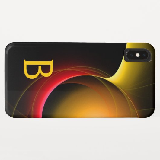 Coques Case-Mate iPhone ECLIPSE MONOGRAM Vibrant noir jaune (Dos (Horizontal))