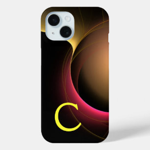 Coque Pour iPhone 15 ECLIPSE MONOGRAM Vibrant noir jaune