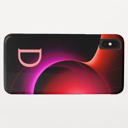 Coques Case-Mate iPhone ECLIPSE MONOGRAM Vibrant noir rouge rose (Dos (Horizontal))