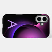 Coques Case-Mate iPhone ECLIPSE MONOGRAM Vibrant noir violet (Verso (horizontal))