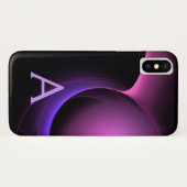 Coques Case-Mate iPhone ECLIPSE MONOGRAM Vibrant noir violet (Dos (Horizontal))
