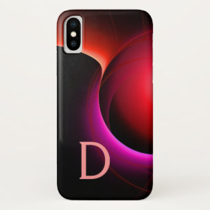 Coques Pour iPhone ECLIPSE MONOGRAM Vibrant noir violet rose