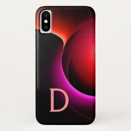 Coques Case-Mate iPhone ECLIPSE MONOGRAM Vibrant noir violet rose (Dos)