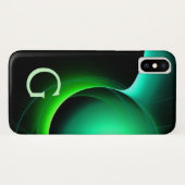 Coques Case-Mate iPhone ECLIPSE MONOGRAM Vibrant vert noir (Dos (Horizontal))