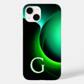 Coques Case-Mate iPhone ECLIPSE MONOGRAM Vibrant vert noir (Verso)