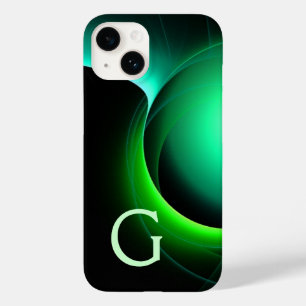 Coque Pour iPhone 14 ECLIPSE MONOGRAM Vibrant vert noir