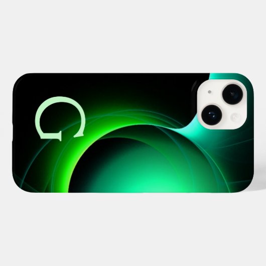 Coques Case-Mate iPhone ECLIPSE MONOGRAM Vibrant vert noir (Verso (horizontal))