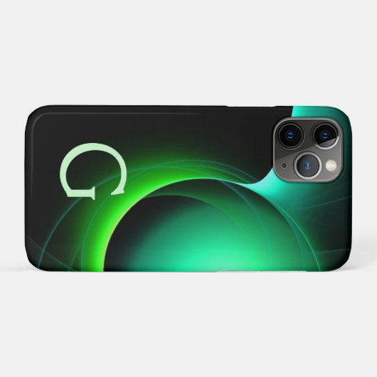 Coques Case-Mate iPhone ECLIPSE MONOGRAM Vibrant vert noir (Dos (Horizontal))