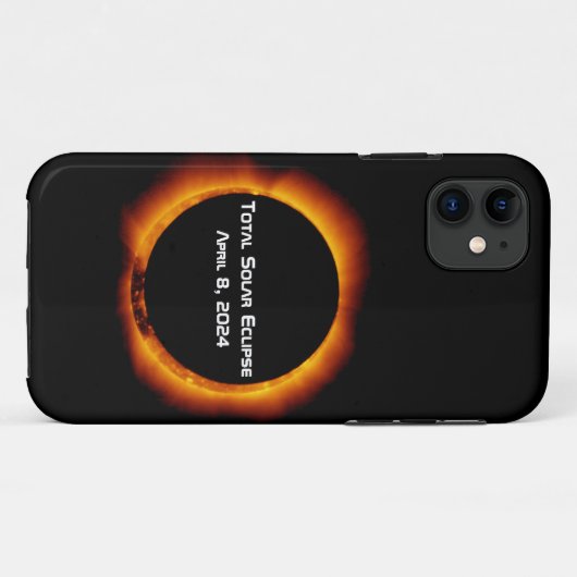 Coques Case-Mate iPhone Éclipse solaire totale 2024 (Dos (Horizontal))
