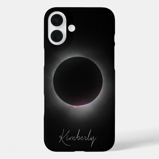 Coques Case-Mate iPhone Éclipse solaire totale avec nom (Verso)