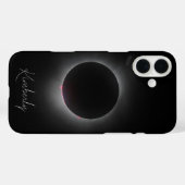 Coques Case-Mate iPhone Éclipse solaire totale avec nom (Verso (horizontal))
