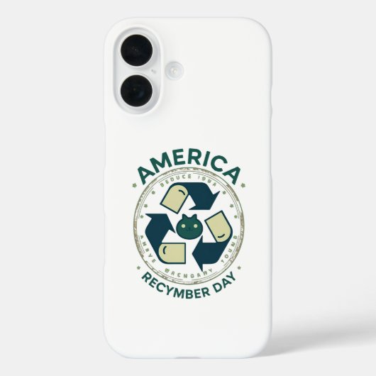 Coques Case-Mate iPhone Eco Warrior Recycle Day Shirt (Verso)
