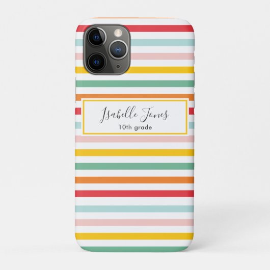 Coques Case-Mate iPhone école coloré rainbow strié (Dos)
