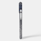 Coques Case-Mate iPhone École de Parties scintillant Blue & Silver Footbal (Verso / Gauche)