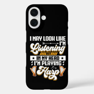 Coques iPhone 16 Écoute drôle dans ma tête je joue de la harpe