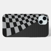 Coques Case-Mate iPhone Écran Drapeau de course en fibre de carbone (Verso (horizontal))