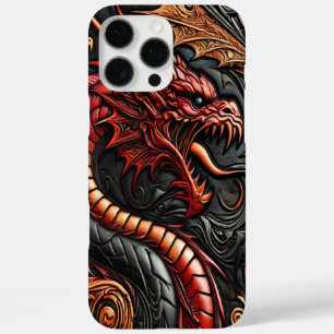 Coques iPhone 16 Pro Max Écran mythique de dragon rouge