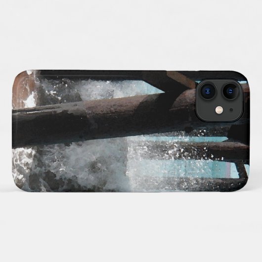 Coques Case-Mate iPhone Écraser des vagues sous le quai (Dos (Horizontal))