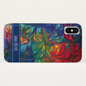 Coques Case-Mate iPhone Écriture bleue Abstraite dynamique Personnalisée (Dos (Horizontal))