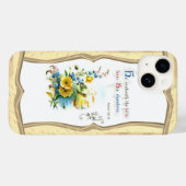 Coques Case-Mate iPhone Écriture chrétienne et jolies fleurs (Verso (horizontal))