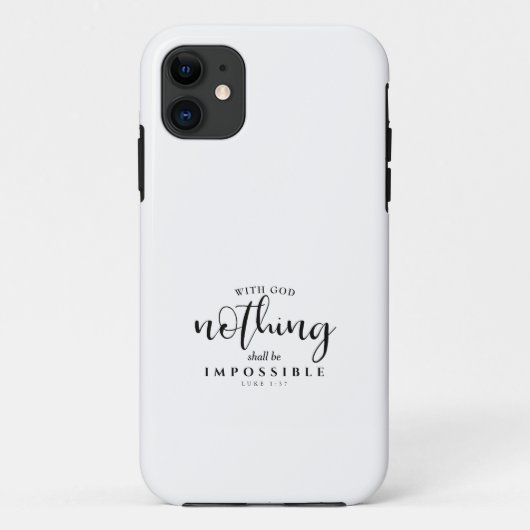 Coques Case-Mate iPhone Écriture chrétienne Rien ne sera impossible (Dos)
