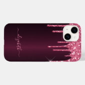 Coques Case-Mate iPhone Écriture de gouttes bourguignonnes (Verso (horizontal))